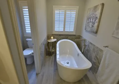 White bathtub installation